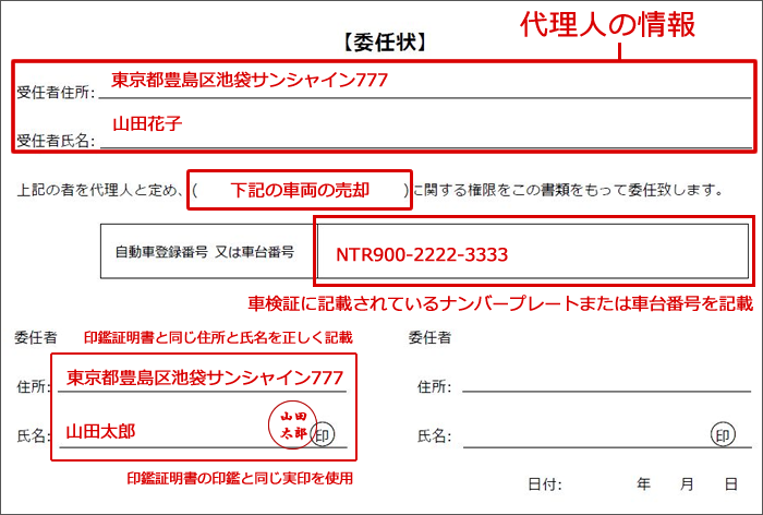 旦那名義や家族名義の車を代理人として売る方法と委任状について Car Value