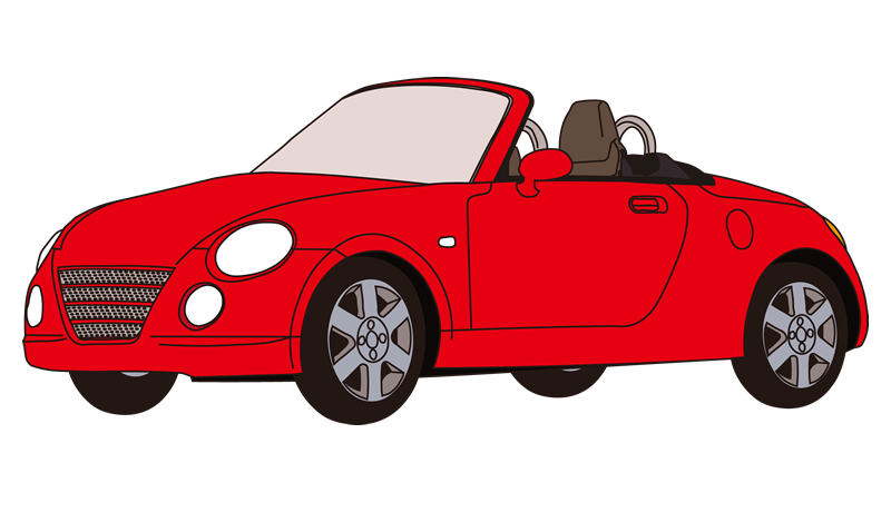 オープンカー(赤色)のフリーイラスト素材(商用利用可) - CAR VALUE